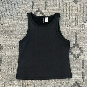 Divided Dark Grey Ribbed crop tank top from H&M size medium